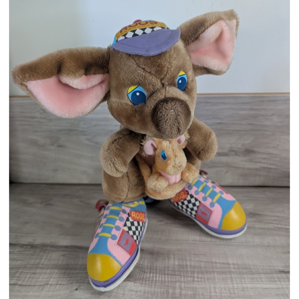 Vintage KangaROOS Shoes Starshine Plush Mascot Advertising 80s Stuffed Animal
